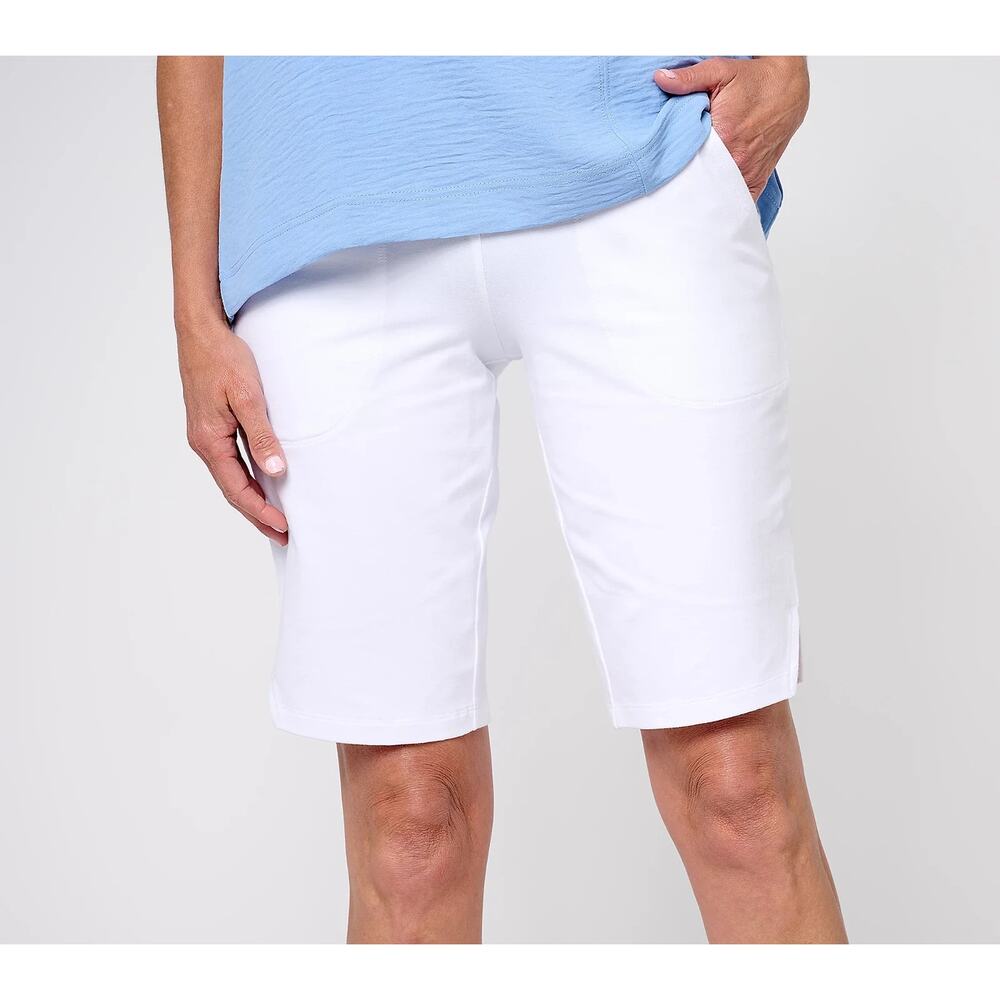 Wicked by Women with Control Regular Bermuda Shorts w/ Side Slits True White 5X